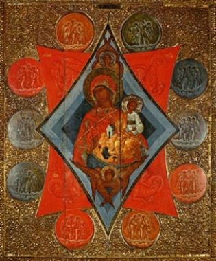 Икона Божией Матери "Неопалимая Купина". Сер. XVI в. Кирилло-Белозерский монастырь