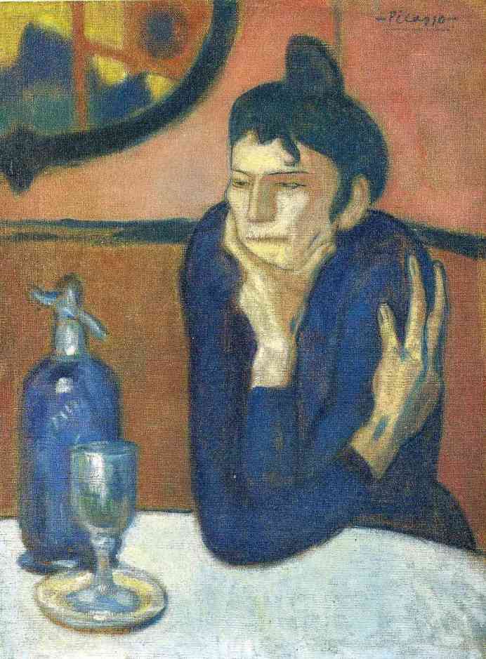 Женщина, пьющая абсент. Пабло Пикассо (Pablo Picasso), 1901