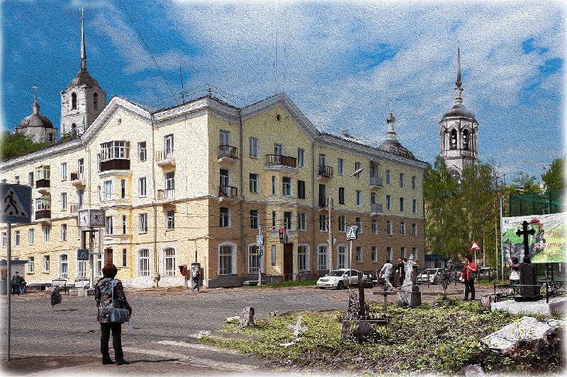 Томск, Иннокентьевский и Успенский храмы ( вид с ул. Пирогова)