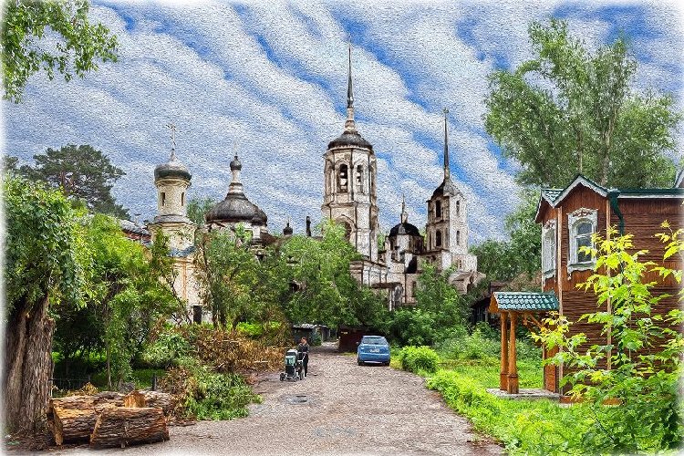 Томск, Иннокентьевский и Успенский храмы (вид с ул. Учебной)