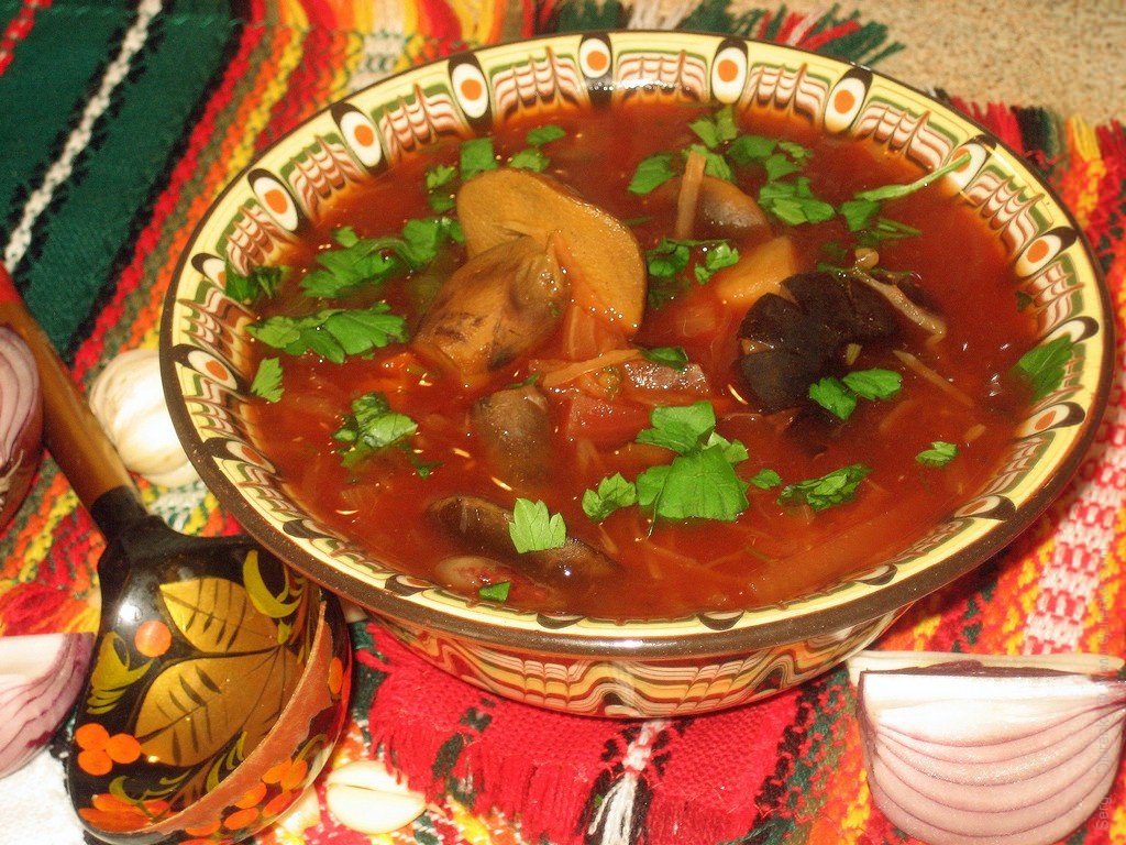 Постный борщ с грибами (рецепт)