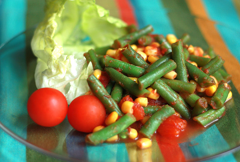 Зелёная фасоль с кукурузой
