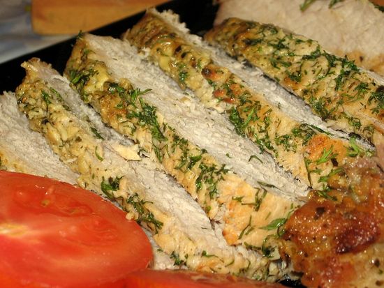 Свинина, запеченная под горчицей