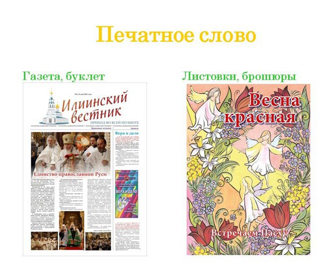 Приходские листовски и журналы