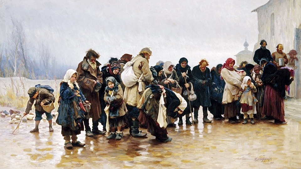 "Около Церкви", 1889. Художник - Иван Творожников 