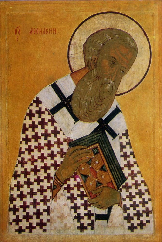 Святитель Афанасий Великий Александрийский. Икона, Церковь Покрова Божией Матери, с. Гуменец. 1-я треть XVI в.