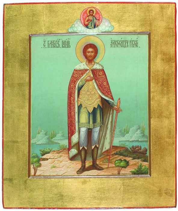 Святой благоверный князь Александр Невский. Икона, конец XIX - начало XX века