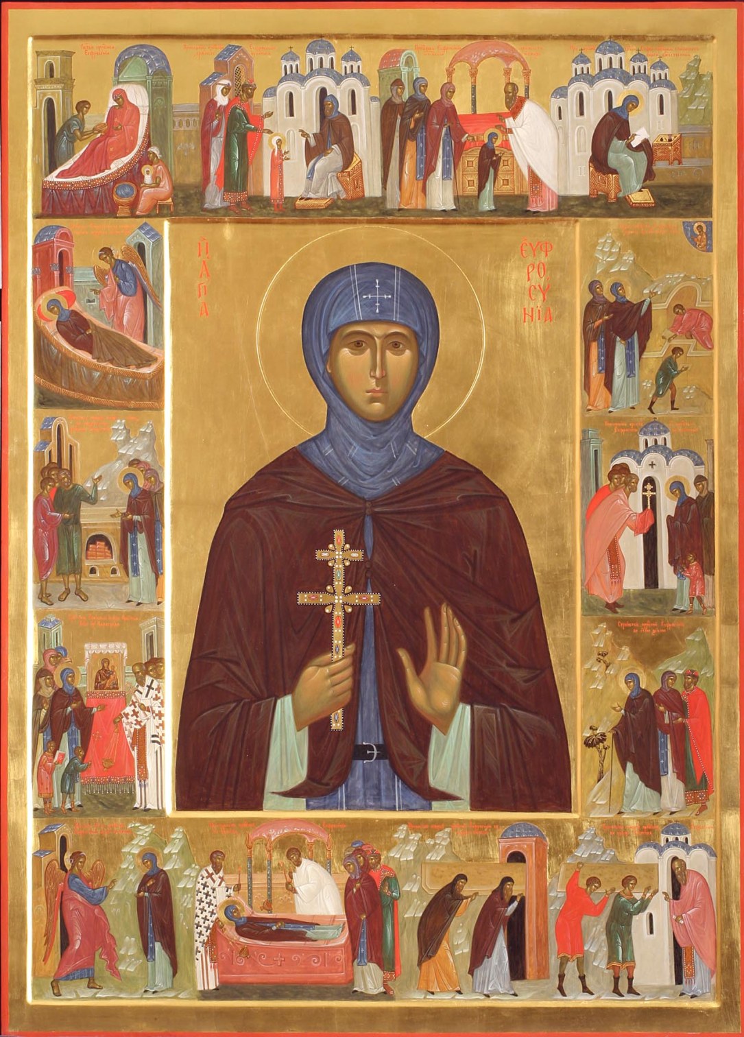 Преподобная Евфросиния Полоцкая. Икона с житием, 2006 год