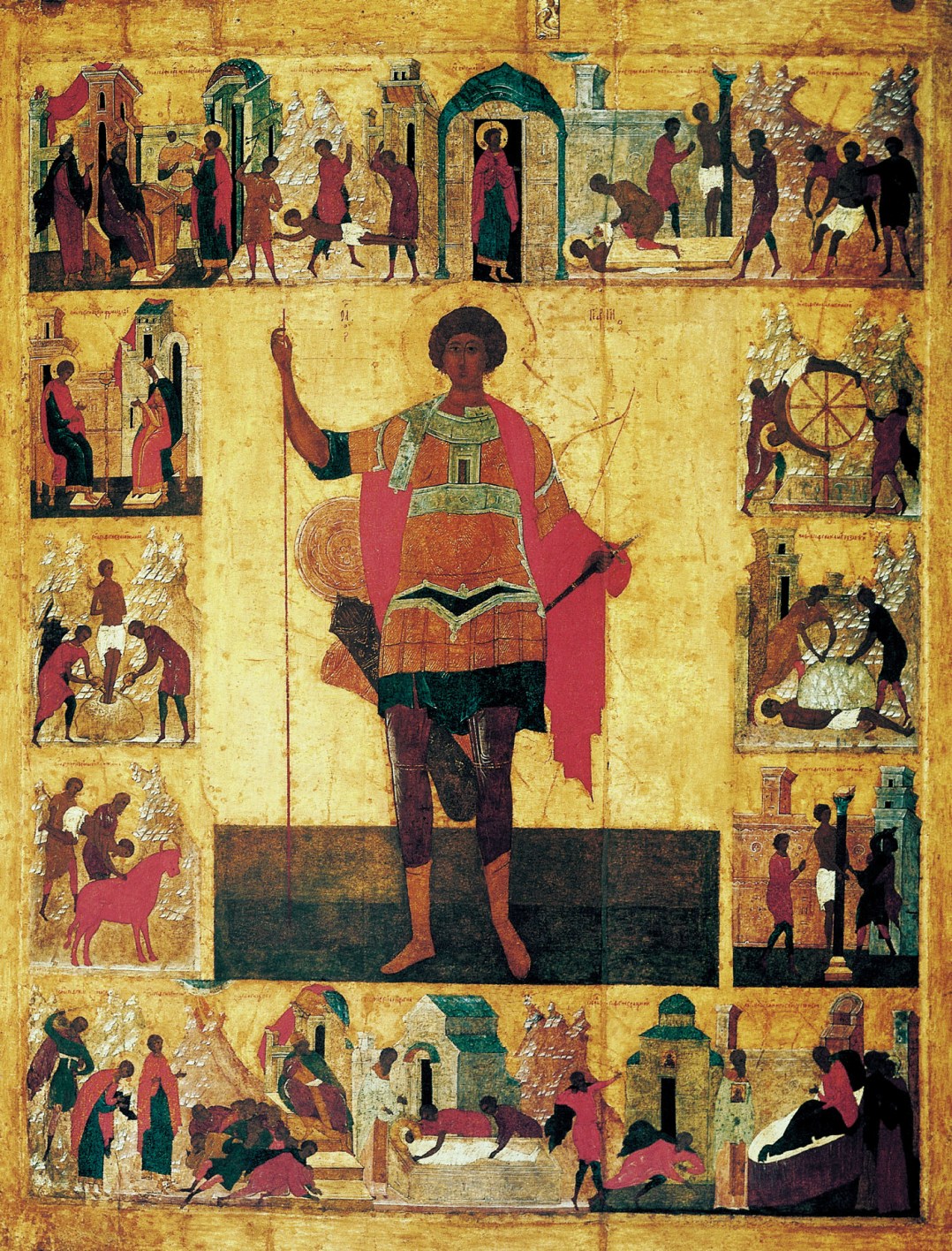 Великомученик Георгий с житием. Икона, 1-я треть XVI века