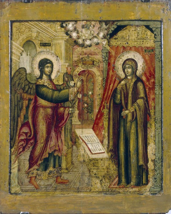 Благовещение Богородицы. Иконописец Иван Максимов. Икона, 1670