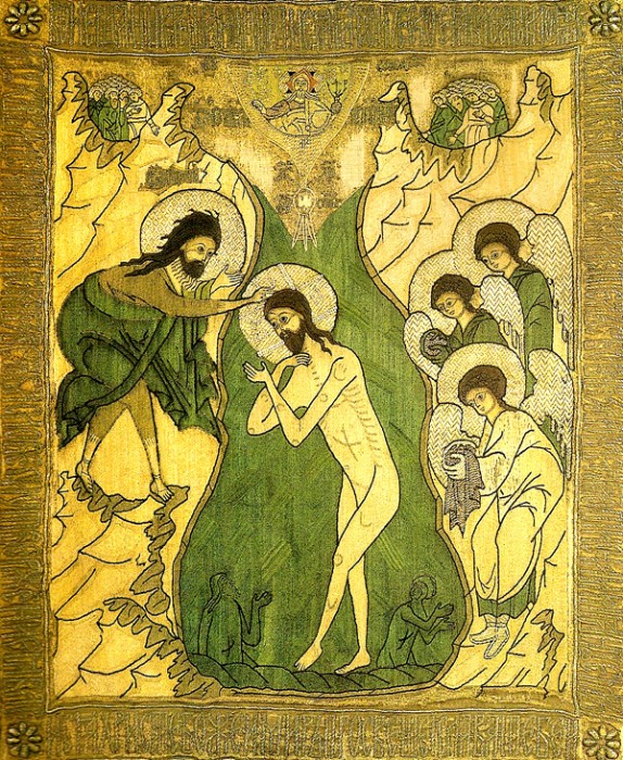 Крещение Господне. Шитая пелена, 1580-е годы