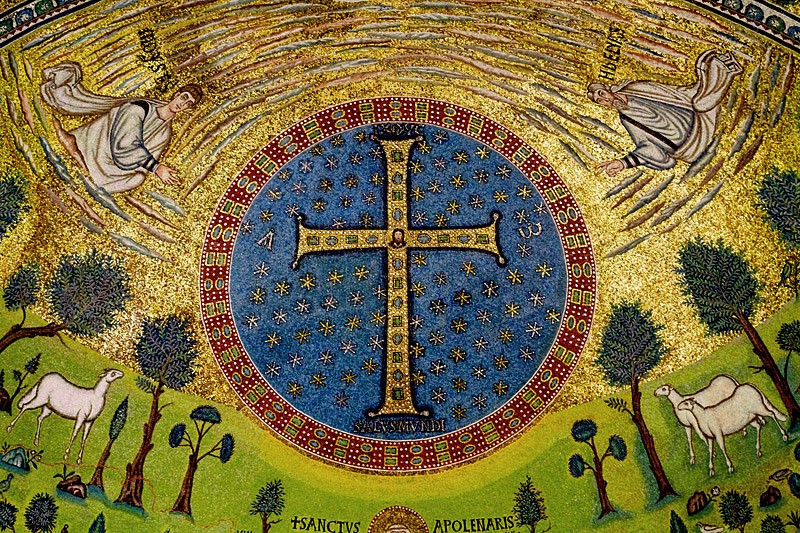 Преображение Господне. Мозаика, VI век. Базилика Сант-Аполлинаре ин Классе, Равенна