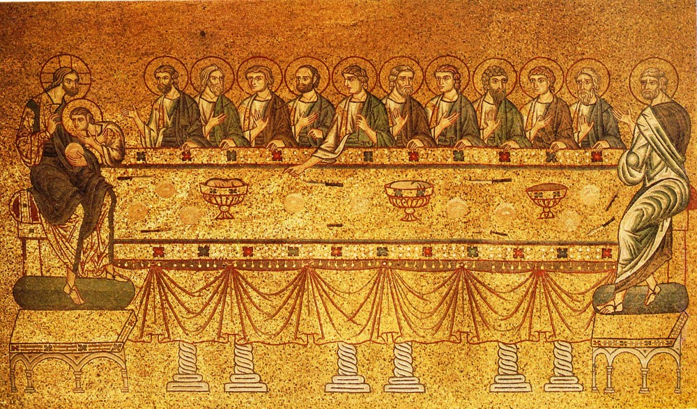 Великий Четверг. Тайная Вечеря. Мозаика собора св. Марка, Венеция