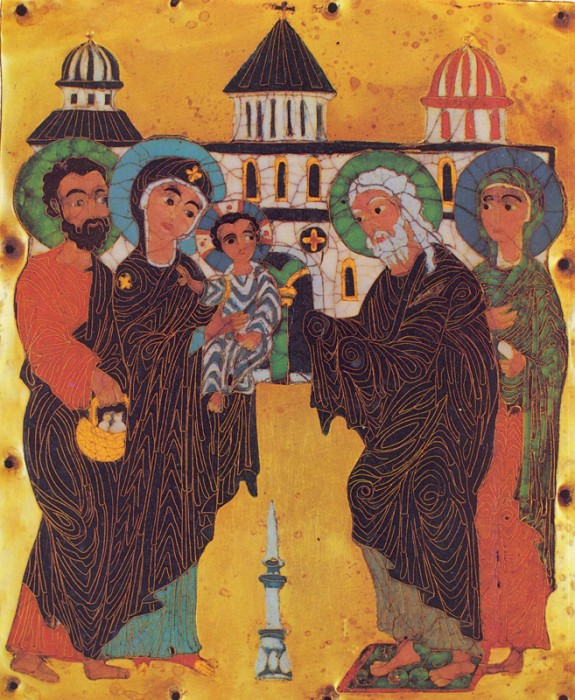 Сретение Господне. Эмаль. Конец XII -начало XIII вв. Грузия. Государственный музей искусств Грузии, Тбилиси