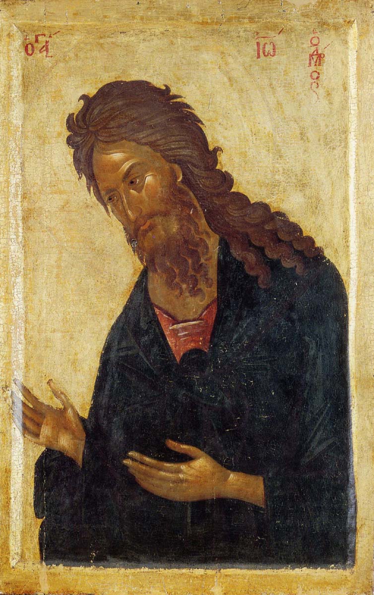 Пророк Иоанн Предтеча. Икона деисусного чина,  XIV век. Визаинтия. Сербский монастырь Хиландар