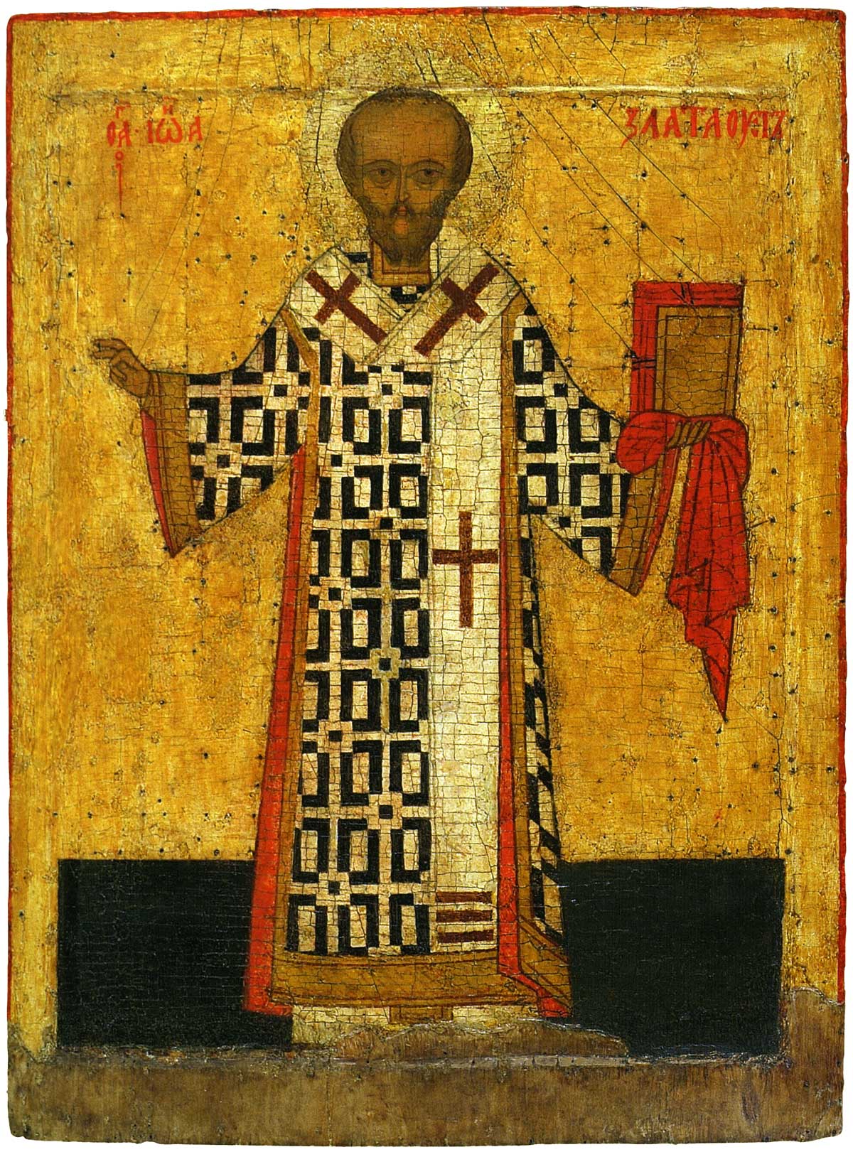 Святитель Иоанн Златоуст. Икона, первая половина XVI века. Ярославль