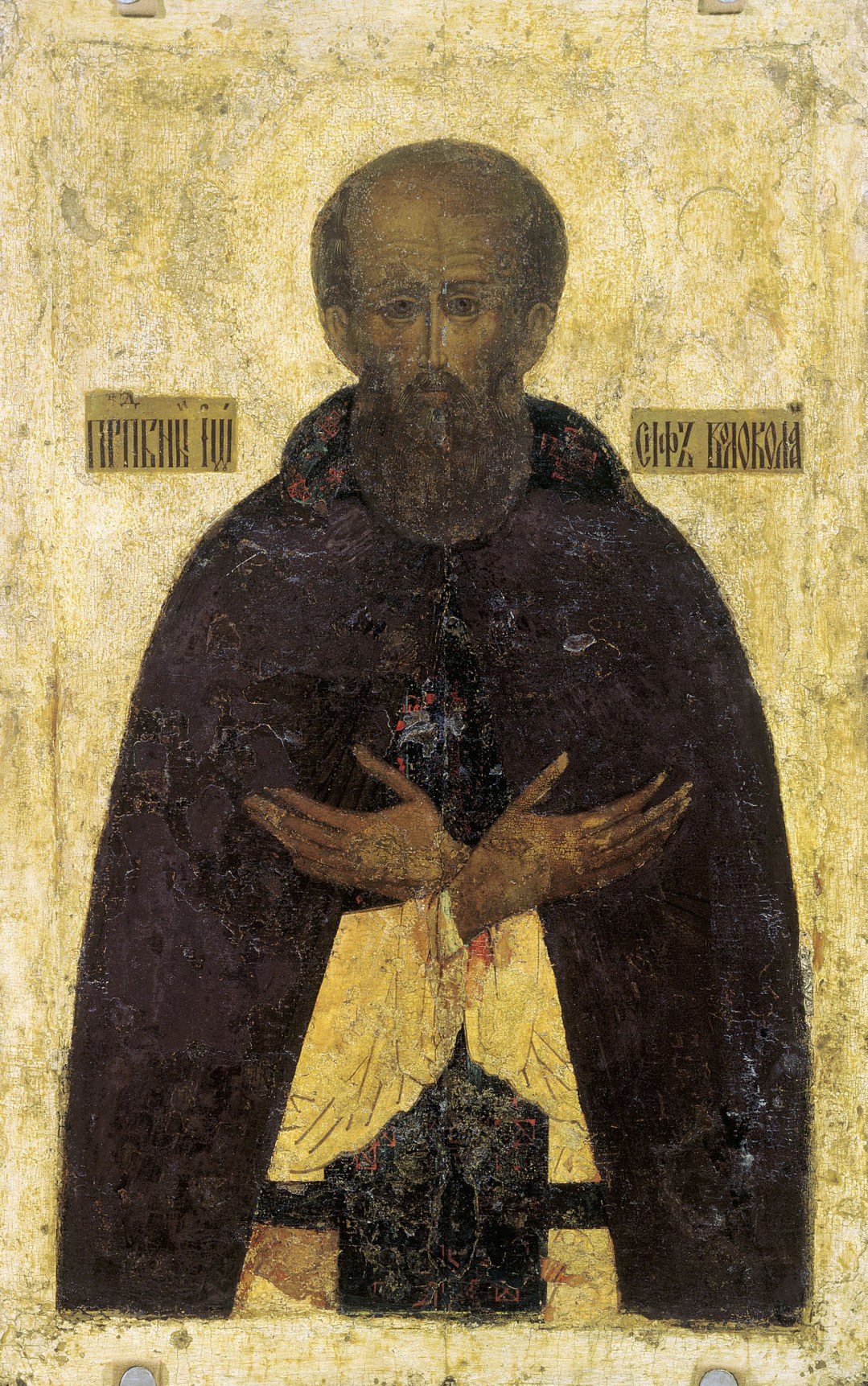 Преподобный Иосиф Волоцкий. Икона, XVI век. Русь. Иосифо-Волоцкий монастырь