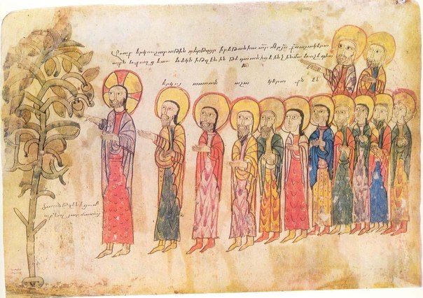 Проклятие смоковницы. Миниатюра Овсиана из Евангелия, 1306 год. Армения