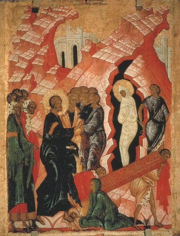 Икона "Воскрешение Лазаря". Новгород. 1497