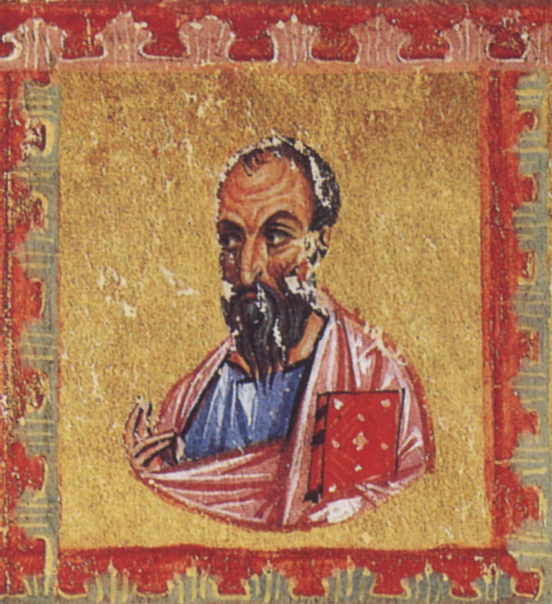 Апостол Павел. Миниатюра Евангелия (фрагмент), 1133 год. Византия
