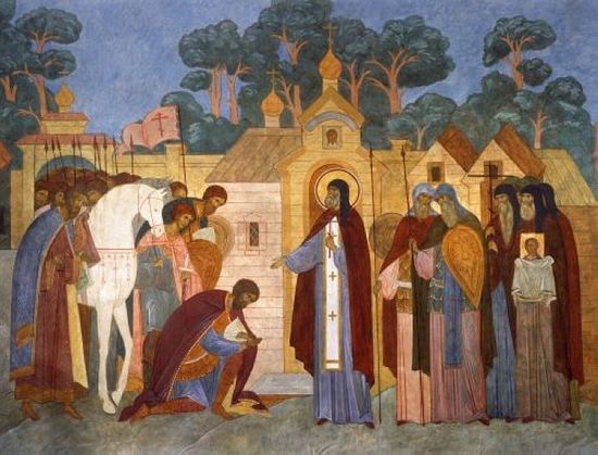 Благословение князя Дмитрия Донского на битву Сергием Радонежским