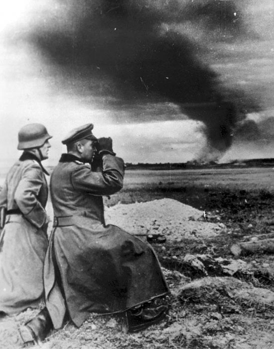 Командующий 1-й т.д. вермахта, генерал Крюгер в окрестностях Ленинграда, 1941 год