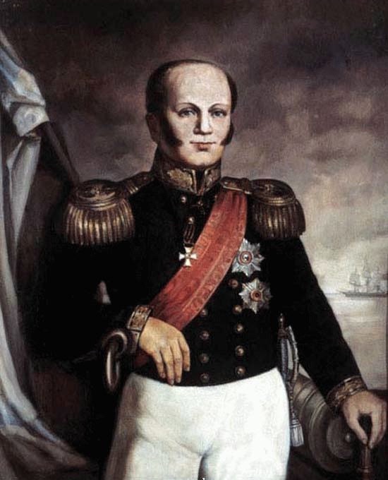 Дмитрий Николаевич Сенявин (1763-1831) - адмирал, после 1825 года командовавший Балтийским флотом. В 1807 году, возглавляя Вторую Архипелагскую экспедицию русского флота, одержал над турками победы в Афонском сражении и при Дарданеллах.