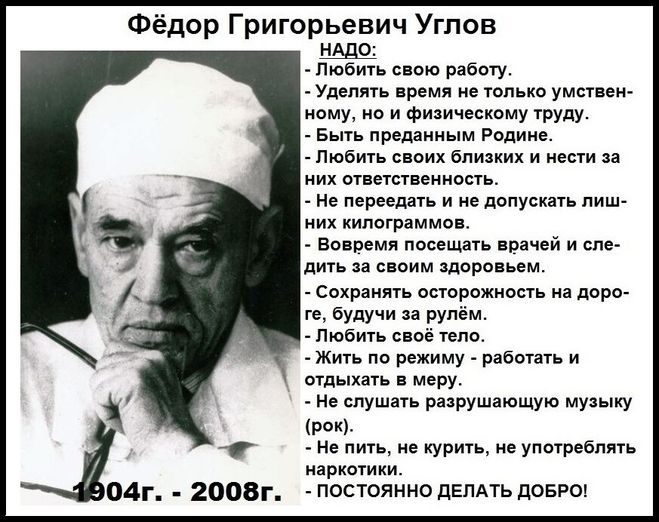 Правила академика Федора Углова