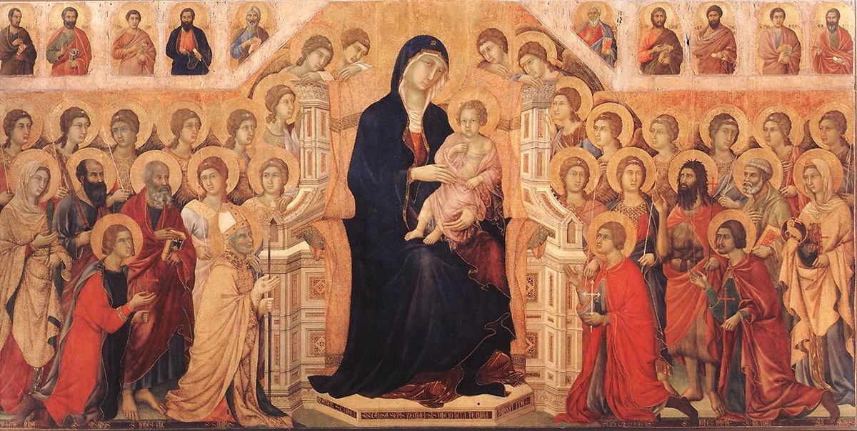 Маэста (фрагмент) - алтарный образ, созданный в 1308-1311 годах для кафедрального собора по заказу города Сиена художником Дуччо ди Буонинсенья