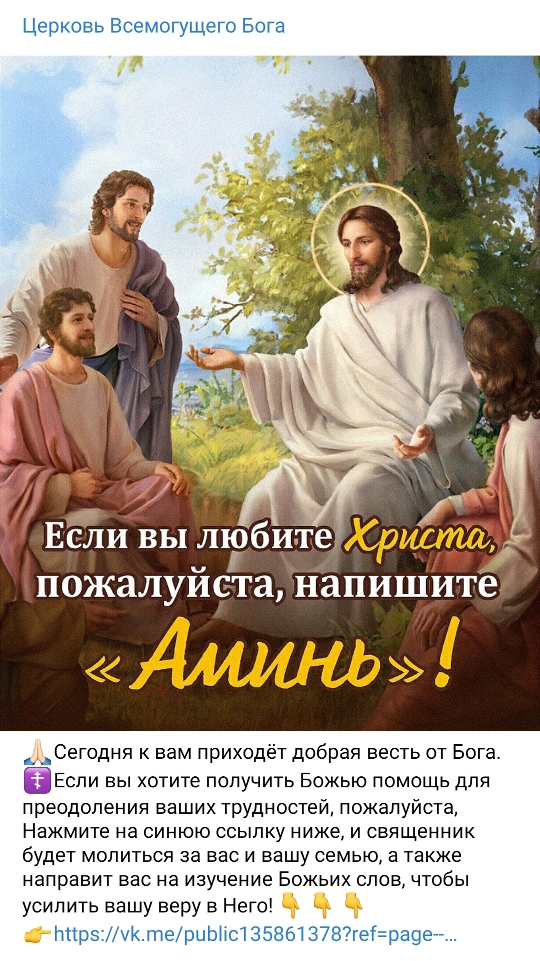 Все свои публикации в социальных сетях секта "Церковь Всемогущего Бога" выдает как православные. Притом это ярко выраженное "лубочное православие" - христианство без Христа. Люди, стремящиеся к положительным изменения в своей жизни без серьезного нравственного и духовного труда. Магизм и язычество в обличие православия. Прикоснись, скажи "Аминь" - и будет тебе щастье. Именно такая аудитория и интересна нашим сектантам