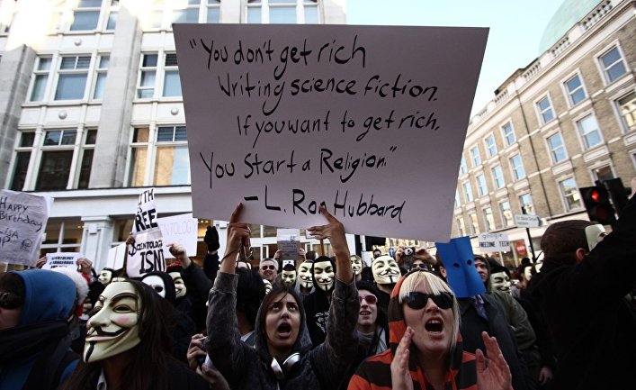 © flickr.com, James Booth. Акция протеста против саентологов