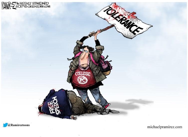 Толерантность уничтожила свободу слова. Карикатура из "The Weekly Standard"