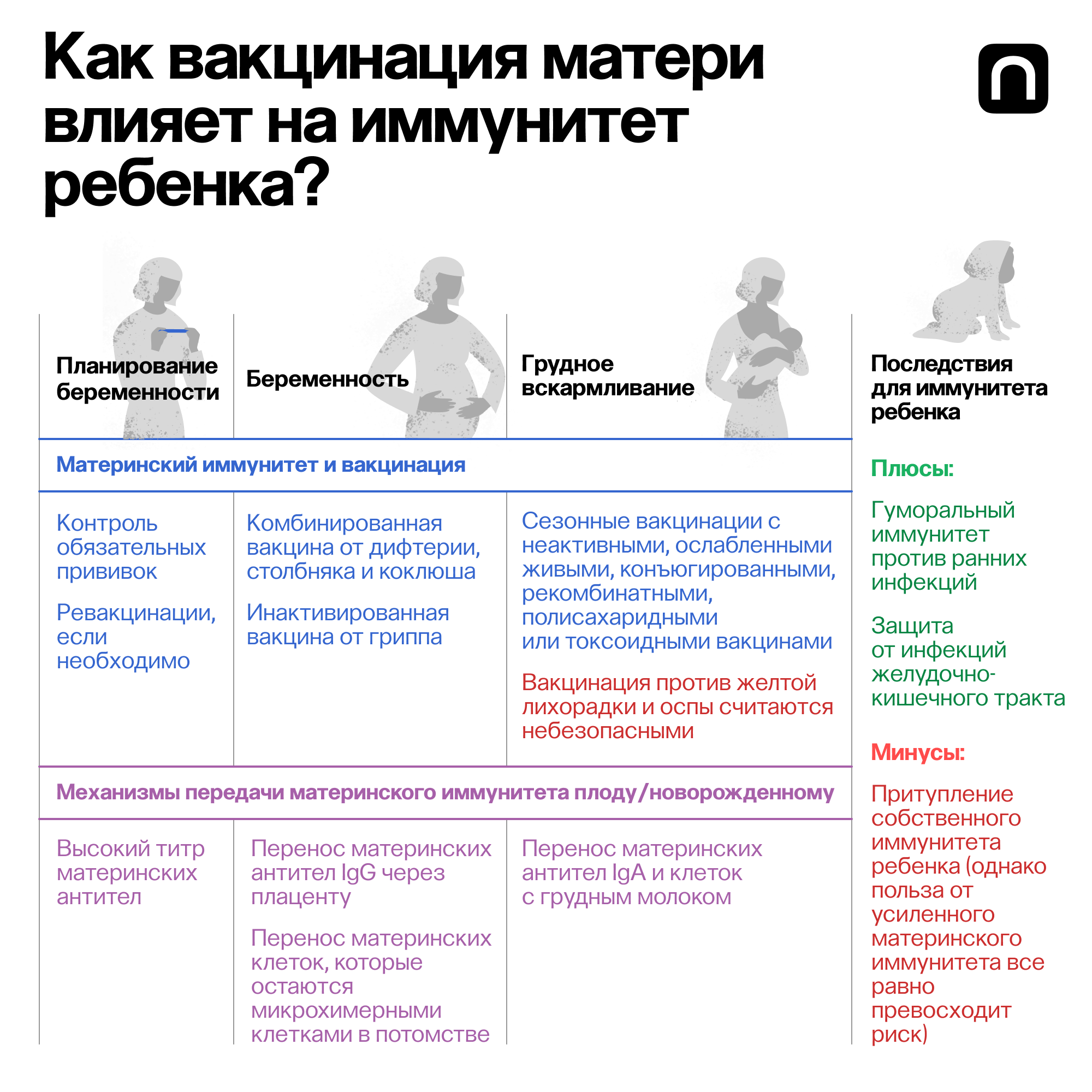 Как вакцинация матери влияет на иммунитет ребенка